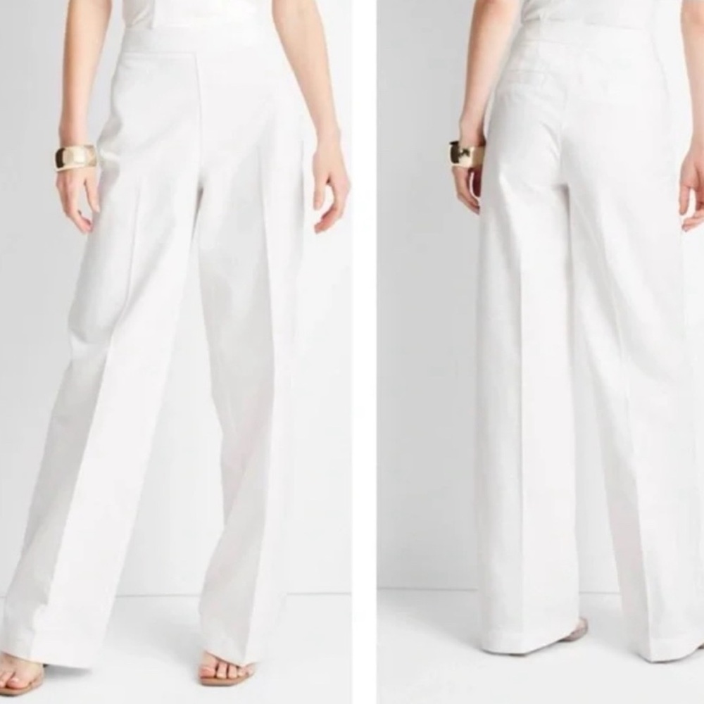 Jenee Naylor x Future Collective White Women's Wide-Leg Pants